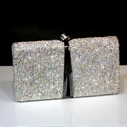 Torby kosmetyczne Fase Fashion Diamond Crystal Jewelry Box Travel Portable Costeic Ease Evening Sukienka torebka do przechowywania organizatorzy makijażu Prezenty 231109
