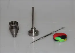 수공구 10mm 14mm 18mm 조절 가능한 티타늄 네일 세트 유리 봉 GR2 탄수화물 캡 Dabber 도구 슬리콘 2544287을 가진 Titanium Nails