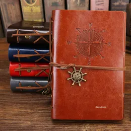 Notatniki Vintage Spiral Notebook Diary Pirate Anchor Pu Skórzane zamienne artykuły papiernicze Traveller Traveller Magazine 230408