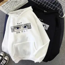 Men's Hoodies Sweatshirts HXH Hunter X Hunter Hisoka Kurapika Hoodies Men Killua Zoldyck Devil Eye Sweatshirts Anime Hip Hop Hoody Streetwear Tops Male Q231110