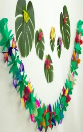 Neuartiges buntes Gewebe-Blumengirlanden-Banner für Luau-Party-Sommer-Strand-Dekoration Hawaii 3 Meter Papiergirlanden8989538