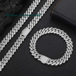 Hot Selling Hip Hop 925 Sterling Sliver Diamond Bracelet And Necklace 8/10/12/14/20MM VVS Moissanite Cuban Link Chain For Men