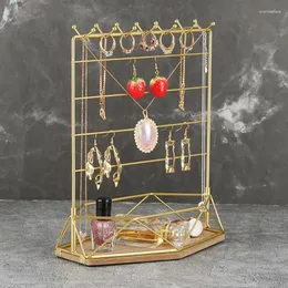 Smyckespåsar Tiered Earring Holder Display Hanging Organizer TABREDTOP COURTOP STAND NECKLACE RACK FÖR KVINNOR