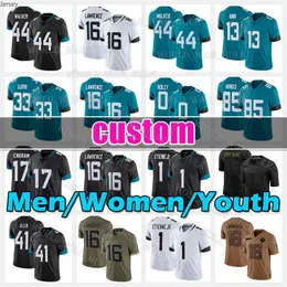 16 Trevor Lawrence Football Jersey Jacksonvilles 0 Calvins Ridley Travon Walker Jaguars Travis Etienne Jr. Tank Bigsby Foyesade Oluokun Brandon McManus Evan Engram