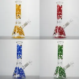 Hookahs de 10 polegadas 18 fêmeas jiont bongs de vidro abelhas padrão tubos de água de 4 mm de espessura de 10 cm de óleo plataformas com tigela