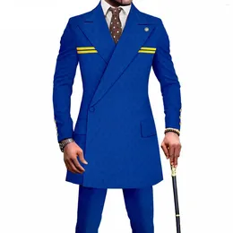 남자의 트랙 슈트 정장 웨딩 턱시도 2 조각 싱글 가슴 재킷 바지 공식 신랑 블레이저 아프리카 스타일 남자 팬탈 론 hombre