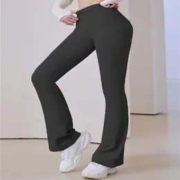 Yoga Leggings Summer Women's Bell-Bottom Pants High midja Tät bukkomprimering för att visa figur Sport Yoga Pants ll Yoga Outfit