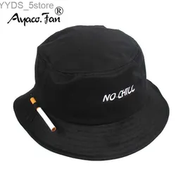 Sombreros de ala ancha Sombreros de cubo 2021 Sólido Negro Hombres Mujeres Sombrero de cubo Bordado de cigarrillos Sin frío Hip Hop Gorra de pesca Adulto Unisex Panamá Bob Sombrero Plano Sunhat YQ231110