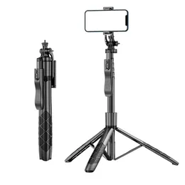Selfie Stick Telefon statyw anty-jitter teleskopowy z bezprzewodową pilotem aluminium aluminium 360 ° Rotatable dla iPhone'a z Androidem aparat telefoniczny
