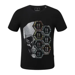 Модная футболка Plein-Brand с черепами и короткими рукавами, ПП-убийца, плюшевый мишка, топы, пляжный летний стиль, мужская футболка с черным узором для вечеринки, pp2018