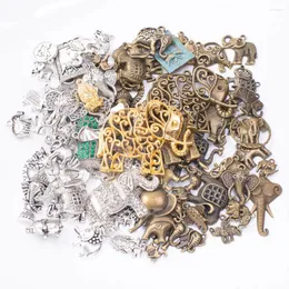 Charms 100g Metal Animal Elephant Mixed Pendant Antique Bronze Bracelet Necklace Handmade Jewelry Production Wholesale