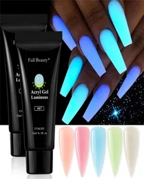 Gel per unghie UV luminoso da 15 ml 15 ml Costruttore di estensione rapida Glow in the Dark Gel acrilico Polish French manicure Estendi la lunghezza delle unghie1568132