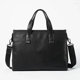Briefcases Design Men's Handbag Genuine Leather Fashion Briefcase Business Casual Computer Bag Bolso Hombre Crossbody 3A