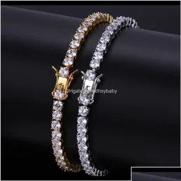 Tennis Designer Herren Armbänder Hip Hop Schmuck Diamant Armband Iced Out Hiphop Bling Bangles Luxury Charm Rapper Gold Sie Drop Deliv Dhzum