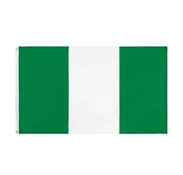 Nigeria Natinal Flag Retail Direct Factory hela 3x5fts 90x150cm polyesterbanner inomhus utomhusanvändning canvas huvud med metall 7293480