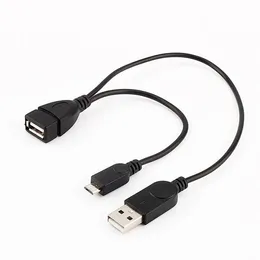 Бесплатная доставка, 10 шт./лот, кабель Micro USB Host OTG с питанием USB, мужской и женский USB-кабель для планшетных ПК для Android, Unversal Mreqe