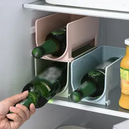 Kitchen Storage 2pcs Refrigerator Organizer U-shaped Plastic Rack Shelf Can Beer Wine Bottle Holder Fridge Shelves