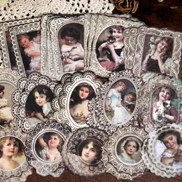 45pcs/partie notatki papierowe papierowe koronkowe pamięć pamięci śmieci czasopismo scrapbooking karty