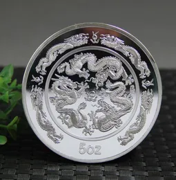 Arti e mestieri cinesi shanghai menta 5 oz 1988 anno zodiaco dragon argento medaglione commemorativo