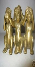Collectibles Brass See Speak Hear No Evil 3 Monkey Small Statues5874915