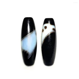 Lösa ädelstenar Craft Agate inlaid med S925 eller koppartråd DZI 37mm Condor Blackwhite Menwomen Subuly DIY