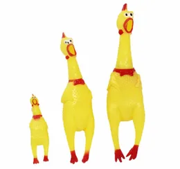 Funny Dog Gadgets Novelty Yellow Rubber Chicken Pet Dog Toy Novelty Squawking Screaming Shrilling Chicken For Cat Pet Supplies3754951