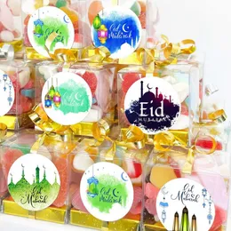 4 PC Hediye Sargısı 60 PCSSET Eid Mübarek Çıkartmaları Çelenk Tip Yuvarlak Çıkartma Ramazan Kareem Müslüman Düğün Doğum Giftleri Sarma Dekorasyonları Z0411