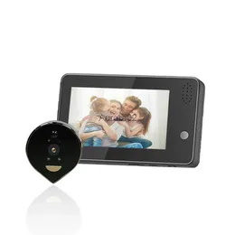 Dzwonki do drzwi Tuya Smart 1080p Door WiFi Bell Pozień Kamera Przeglądarka domowa bezpieczeństwo Dwukierunkowe audio noktowizia 4.3 'FHD Kamera do drzwi YQ231111