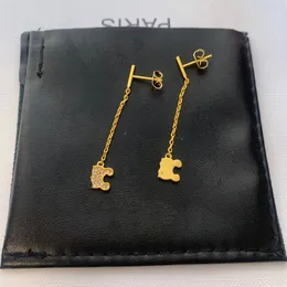 CEL Stud Orecchino di lusso Designer Gioielli da donna Classico Ornamenti di marca Accessori per feste di nozze Cerchio Oro Argento Arco di Trionfo Orecchini di alta qualità premium