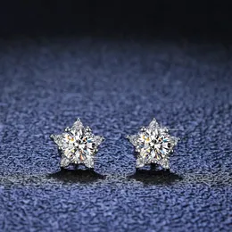 Stud que Real Diamond Star Stud Earrings 0.5CT D Color VVS1 Pure 925 Sterling Silver For Women Wedding Fine Jewelry EA012 230410