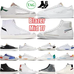 Blazer Mid 77 Shoes Vintage Blazers Jumbo Low Casual Shoes Мужчины Женщины черно-белые многоцветные индиго сосны-зеленый университет синие мужские тренеры дизайнерская платформа 36-45