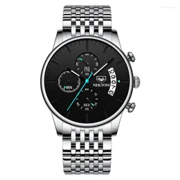 Wristwatches Men's Quartz Watch Fashion Multifunctional Independent Second Disk Calendar Waterproof Wrist Stainless Steel Sports