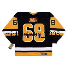 Weng Männer Frauen Jugend Jaromir Jagr 1992 CCM Vintage Hockey Jersey Torwart Schnitt eine beliebige Nummer