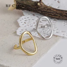 Band Rings 925 Sterling Silver rings for women hollow out gold color Temperament Personality Fashion Female Trendy Resizable Opening Rings P230411