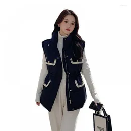 Gilet da donna 2023 Inverno Giù Giacca di cotone Stile occidentale Internet Celebrity Classico Vita-stretta Figura Lusinghiero Cappotto Gilet per Wo