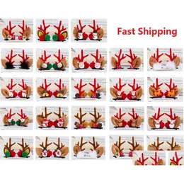 23 Styles Jul Hairpin Cartoon Santa Claus Snowman Antler Hair Clip Child ADT Pannband Decoration Drop Delivery Dhavm