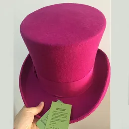 Geniş Kötü Şapkalar Kova Lihua Kadın Parti Moda Yün Tophats Erkekler Düz Top Şapkalar 100 Yün Derby Hat Felt 18cm7inch Bowler Sihirli Şapka 231110