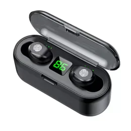 F9-5C Battery Type Bluetooth Headset TWS Wireless Touch Digital Display In-Ear Sports Headphones