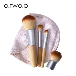 Naturligt bambuhandtag Makeup Brush Set Portable Liten Makeup Brush Professional Brush Beauty Tool Man-Made Fiber Borstle Free Frakt