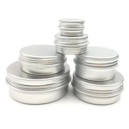 50pcs lot 5g 10g 15g 20g 30g 40g 50g 60g Aluminum Jars Empty Cosmetic Makeup Cream Lip Gloss Metal Aluminum Tin Containers311b