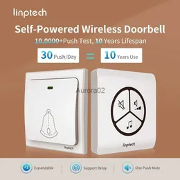 Doorbells Linptech Self-Powered Wireless Doorbell G1 3 Level Volume with 105dB Loud Chime IPX5 Waterproof One Push Mute Relay Expandable YQ231111