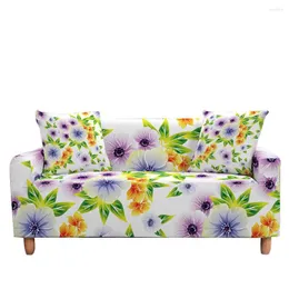 椅子は弾力性のある熱帯の花のソファカバーリビングルームのためのオールインクルーシブプリントストレッチソファアームチェアコーナースリップカバー