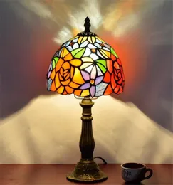 Europese creatieve Pastorale Rose Bar Slaapkamer Bedtafel Lamp Amerikaan Tiffany glas in lood verlichting TF0017117475
