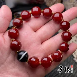 Strand AKA Red Old Agate Branslet Bransoletę Tybet Kulki Moda