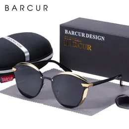 Sunglasses BARCUR Fashion Polarized Women Sunglasses Round Sun Glass Ladies Lunette De Soleil Femme 230411