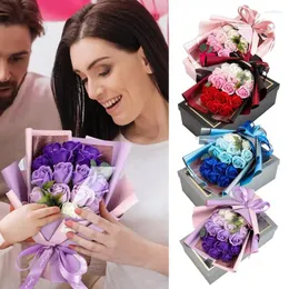 Decorative Flowers Soap Rose Bouquet Bath Flower Artificial Floral Scented Petal With Faint