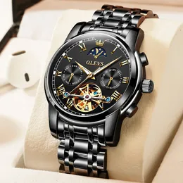 Armbanduhren Original Herren Luxus Automatikuhr Mechanische Skelett Automatikuhren Mondphase Edelstahl Wasserdichte Armbanduhr 231110