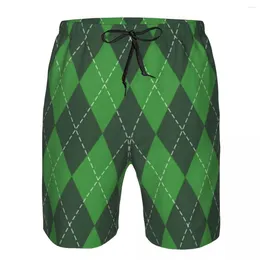 Herenshorts Badpak Strand Sneldrogend Zwembroek Voor Mannen St. Patricks Day Argyle Geruite Badmode Slips Board Sneldrogende Strandkleding