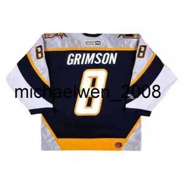 Weng Uomo Donna Gioventù Personalizzato STU GRIMSON 2001 CCM Turn Back Maglia da hockey Taglio da portiere Alta qualità Qualsiasi nome Qualsiasi numero