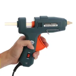 Freeshipping Professional Electric Hot Glue Gun Switch 60/100W Hot Melt Glue Machine with 20Pcs Glue Sticks Heating Craft Repair power Tbuv